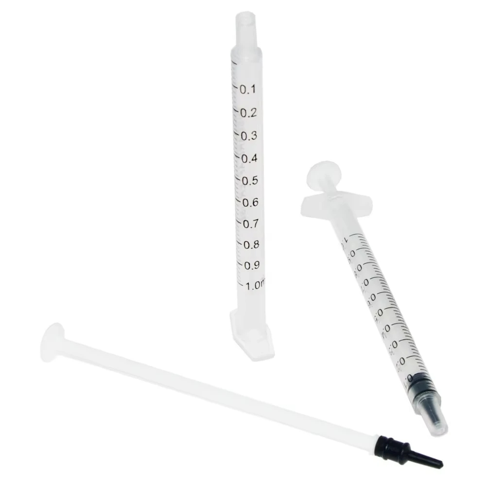100 seringues jetables en plastique stériles de 1 ml/cc, sans aiguille, emballées individuellement, pour la distribution de colle, utilisation en laboratoire