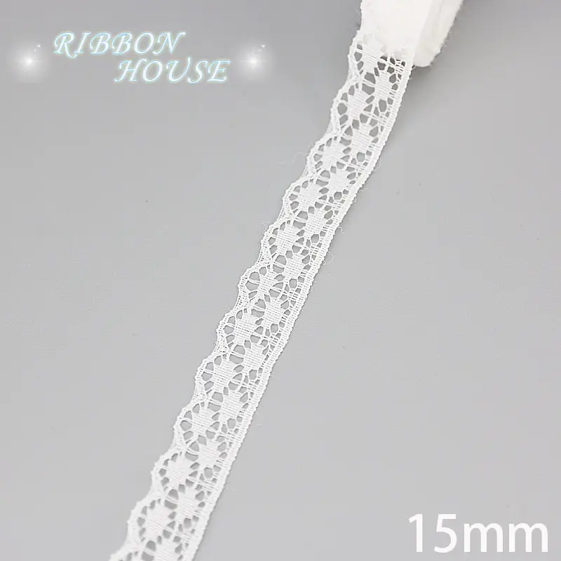 (5 Yards/Roll) White Lace Ribbon Fabric Webbing Decoration Lovely Gift Packing Polyester Material - Image 7