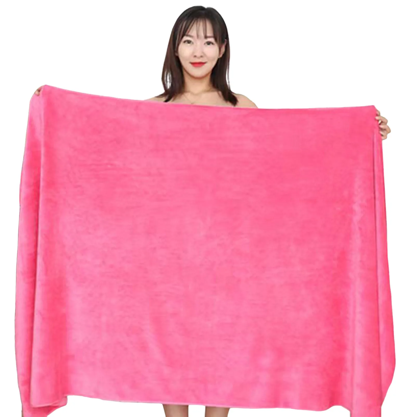 Soft Microfiber Absorbent Bath Towel Machine-washable Thickened Skin-friendly Bathroom Towels for Spa Beach Pool Gym