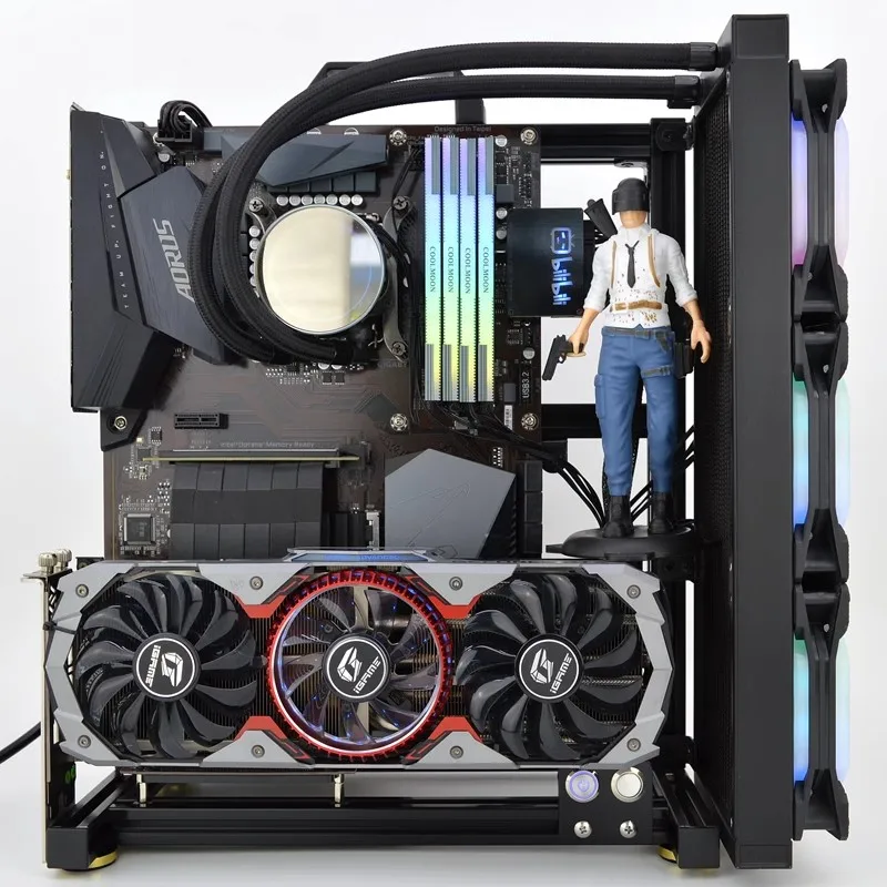 MOD Open PC Case Frame ITX MATX ATX EATX Gamers Cabinet DIY Water Cooler Desktop Computer Aluminum Creative Tower Gaming