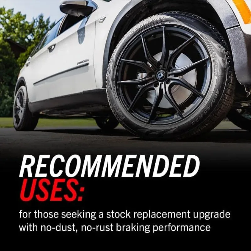 CRK8532 Z17 طقم دوار مطلي أمامي وخلفي، دوارات فرامل مطلية، وسادات فرامل سيراميك لسيارة Ford Fusion 2017-2020 [نموذج