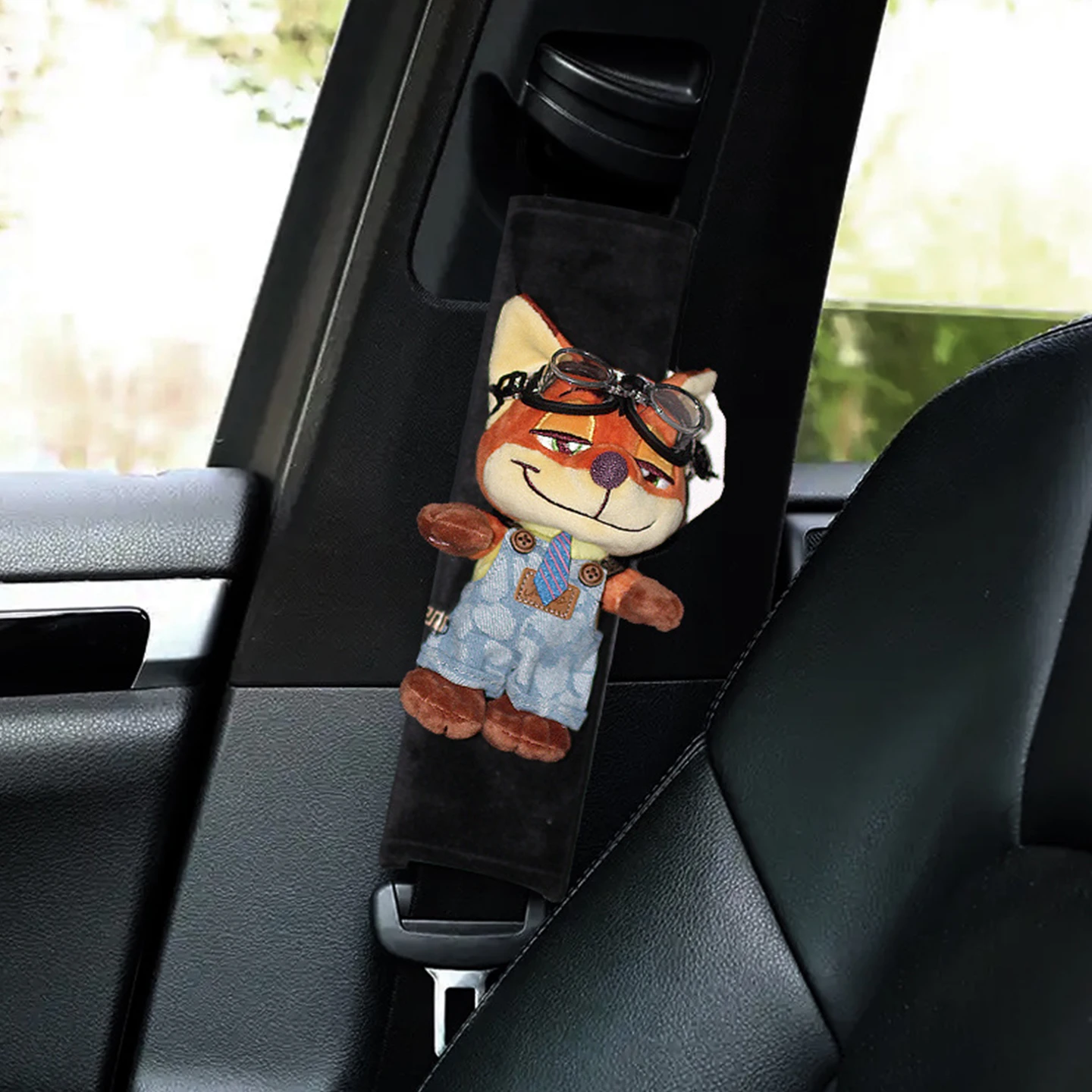 Novo nick fox louco animal cidade brinquedos de pelúcia carro capa ombro cinto segurança capa protetora presente brinquedos pelúcia