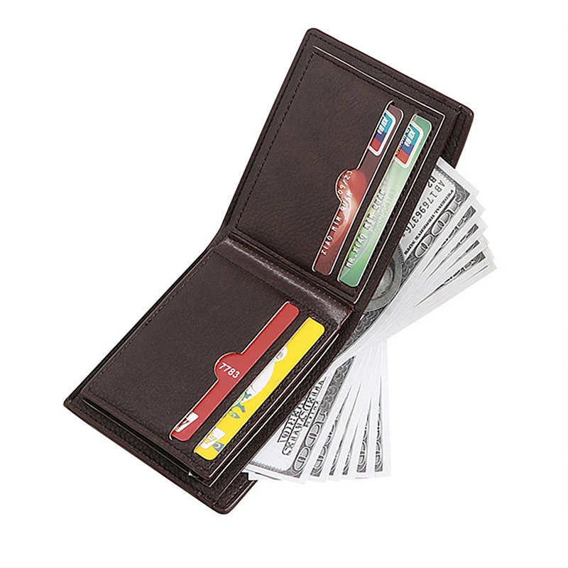 Portefeuille de protection anti-RFID pour homme, porte-cartes de crédit, mini porte-monnaie d'affaires, grande capacité, sac d'argent de haute qualité