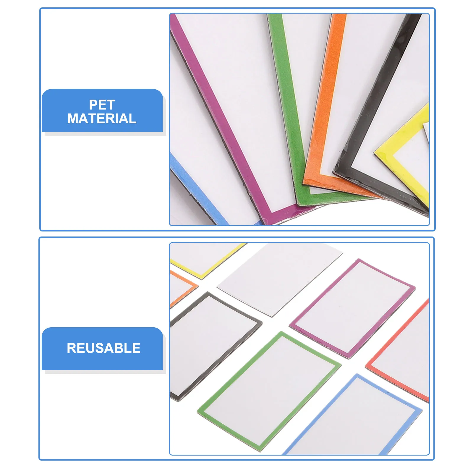 

48 Pcs Magnetic Label Name Tags Dry Erase Magnets Multi-function Note Labels Plates