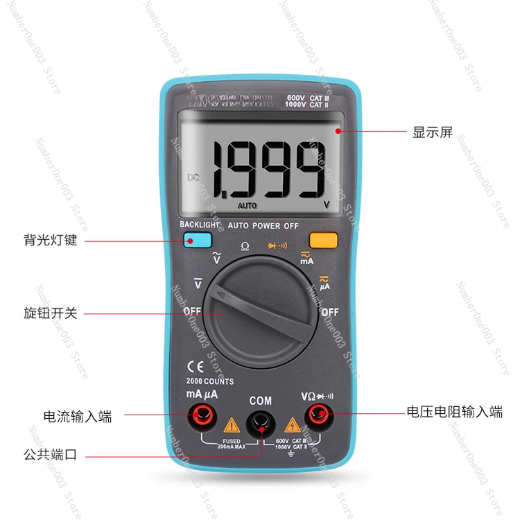 Digital High Precision Pocket Automatic Range Multimeter, ZT100, ZT101, ZT102, ZT109ZT111