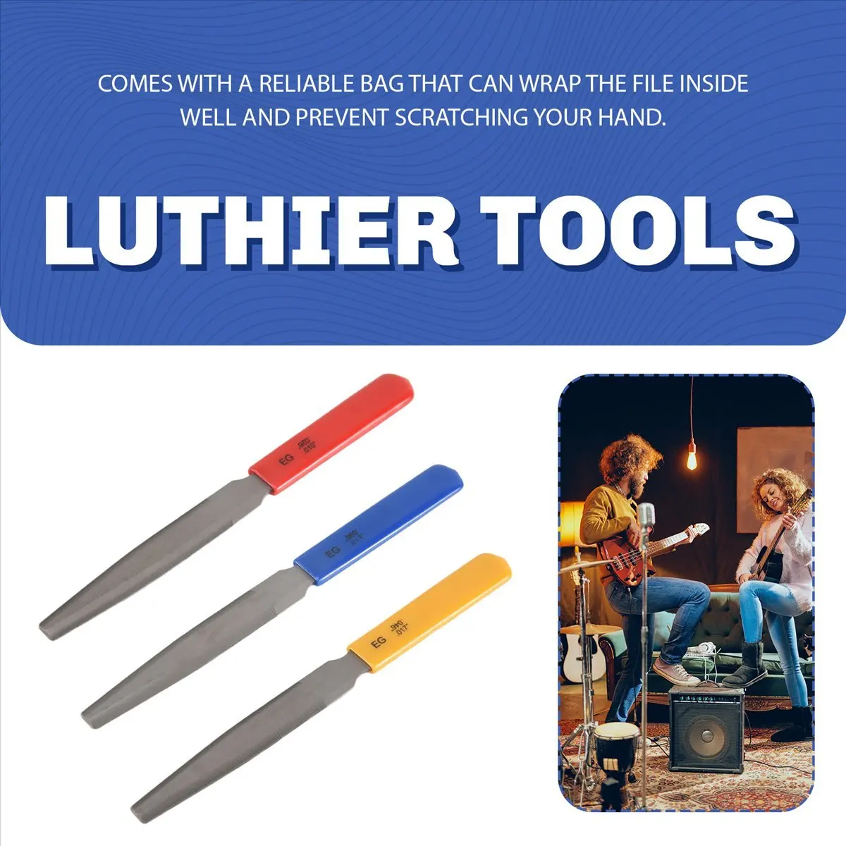 

Идеальный-3 шт., конический напильник для гитарных гаек, набор напильников с прорезями, напильник с двойной кромкой, инструмент для электрогитары, 7,6 дюйма