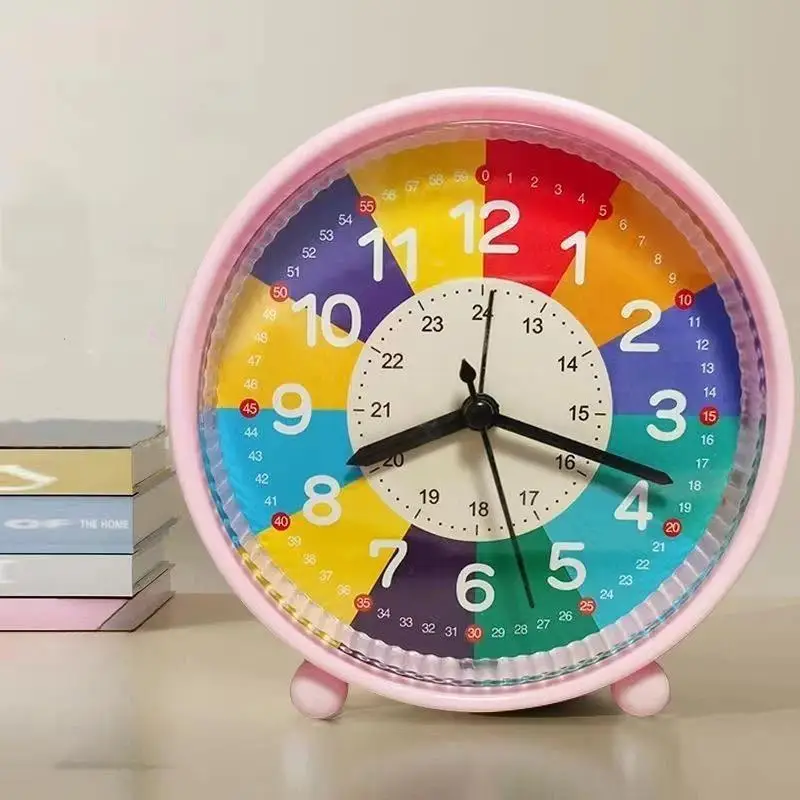 Cute Early Learning Desktop Alarm Clock Silent Kids Wake Up Clock For Living Room Bedroom Table Home Decoration