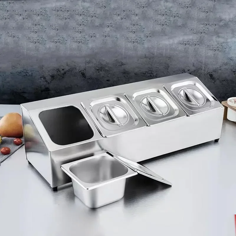 

Commercial Hotel Stainless Steel Buffet Style Serving Pans 1/4 Gastronorm Food Storage Container GN Pans Holder