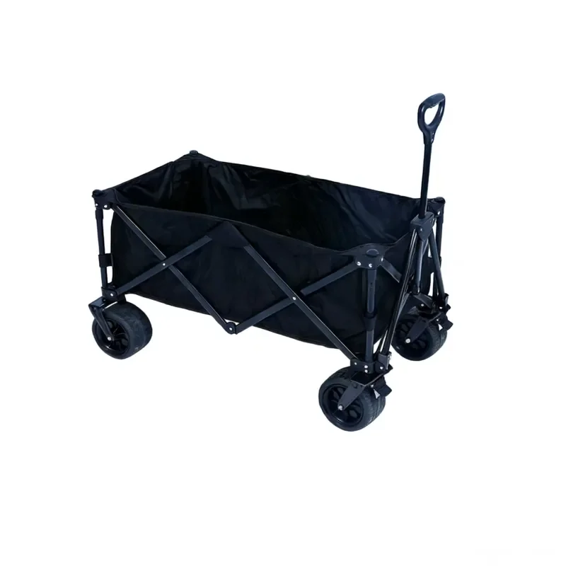 One-pull folding waterproof four-wheel trolley, suitable for outdoor shopping, heavy-duty folding camper, load-bearing 200kg