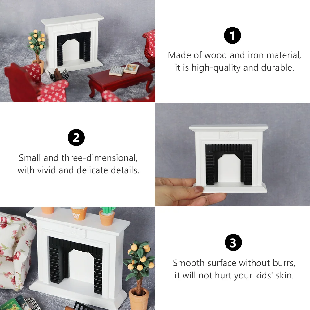 Furniture Model Mini Miniture Decoration Dollhouse Childrens Toys Kid 1:12 Household Ornament Fireplace Firewood Simple