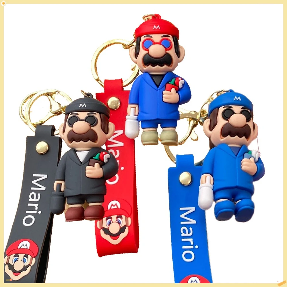 

NEW Creative Cartoon Mario Exquisite Keychain Four Color Options Backpack Decoration Pendant Car Keychain Couple Style Pendant