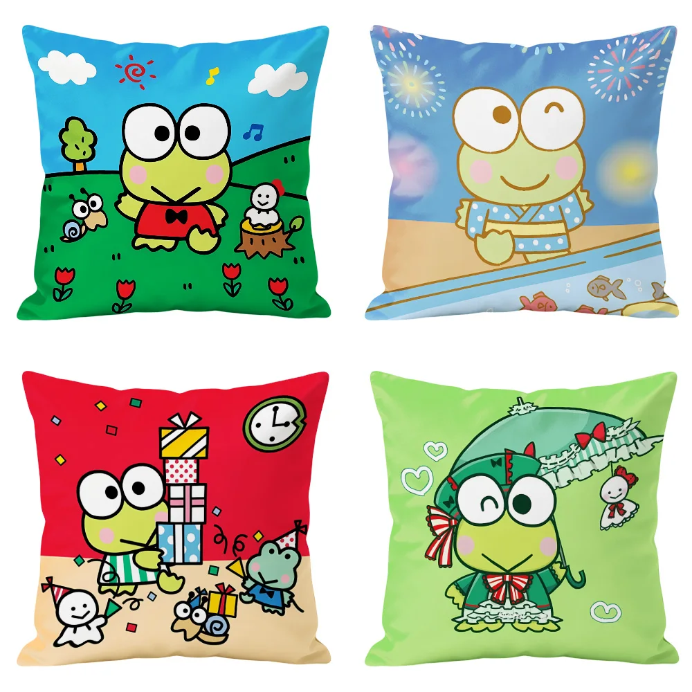 Keroppi Double Sided Print Decorative Cushion Cover for Sofa Bedroom Home Decoration Home Decor Items Decorative Pillowcases