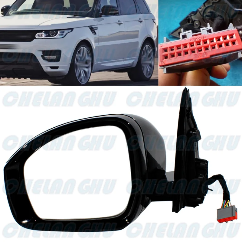 

For Range Rover Sport 2014 2015 2016 2017 2018 2019 Left Side 14 Pins Black Painted Memory Auto Fold Puddle Lamp Mirror Assembly