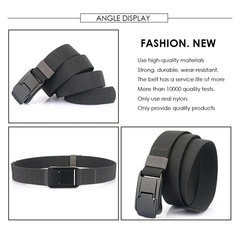 حزام مطاطي جديد للرجال أفضل حزام تكتيكي أسود سريع الإصدار بإبزيم معدني كامل من النايلون للجنسين حزام مطاطي حزام عمل