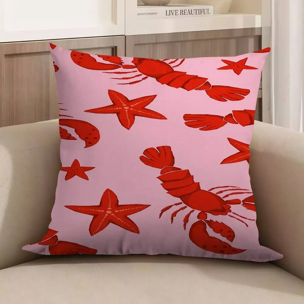 

Lobster Starfish Pillowcases Home Bedding Decorative Pillow Cover Wedding Super Soft Pillow Case