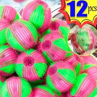 12/6 Piece Set Laundry Washing Machine Hair Filter Floating Lint Remover Catcher Reusable Laundry Ball Dirt Collection Products