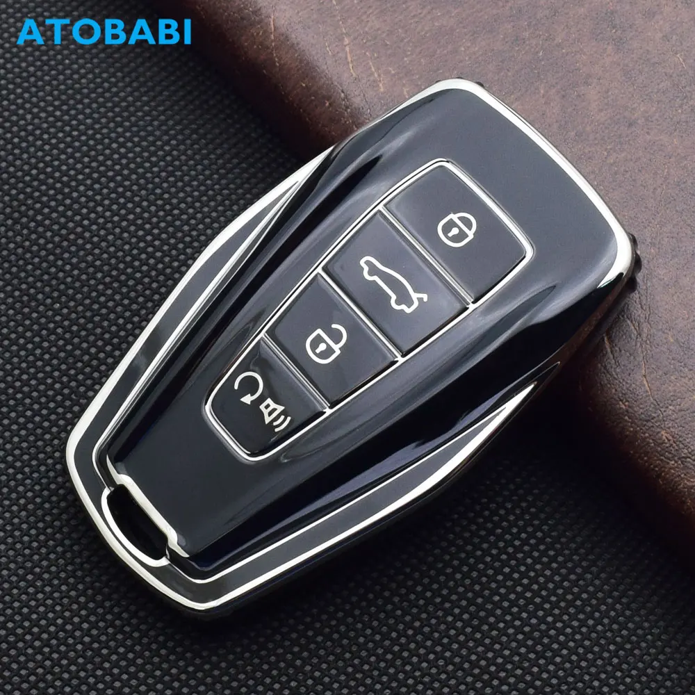 TPU Car Key Cover Remote Fob Case Protector Keychain Auto Accessories For Geely Monjaro 2022 2023 Coolray Geometry A C 2020 2021