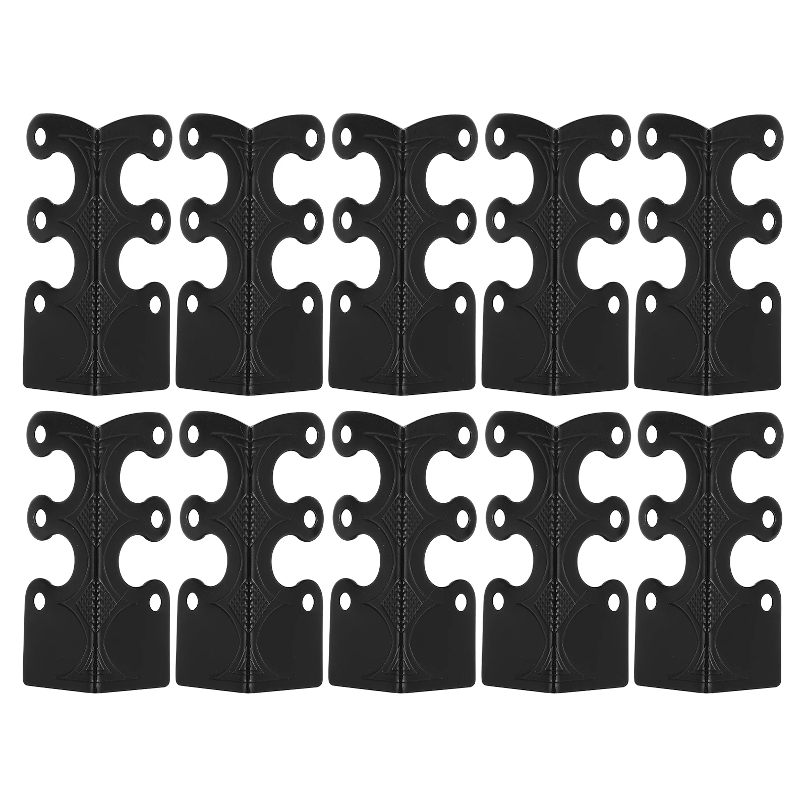 

10 Pcs Code Protectors Covers for Sharp Edges Baseboard Black Iron Guards