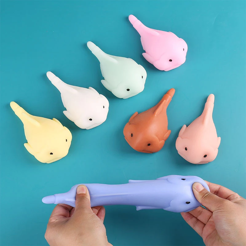 Cute Quirky Fish Stress Relief Stress Relieving Toys Squeeze Silicone Slow Rebound Toys Home Decoration Birthday Christmas Gift