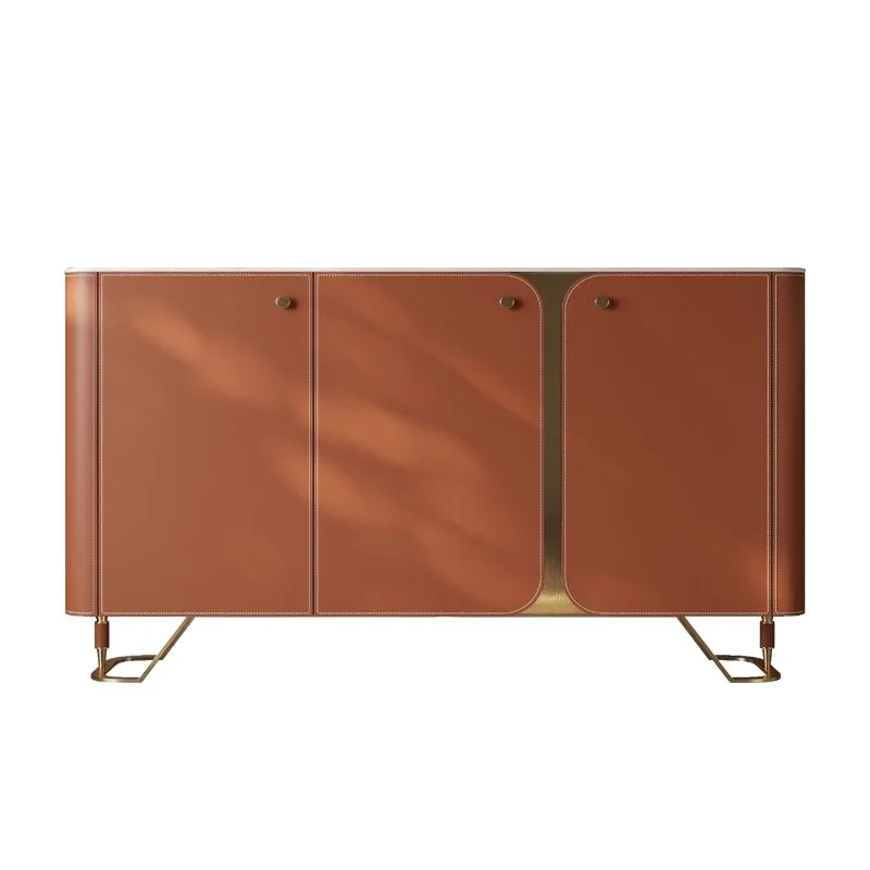 

Slate saddle leather dining side cabinet, modern simple storage