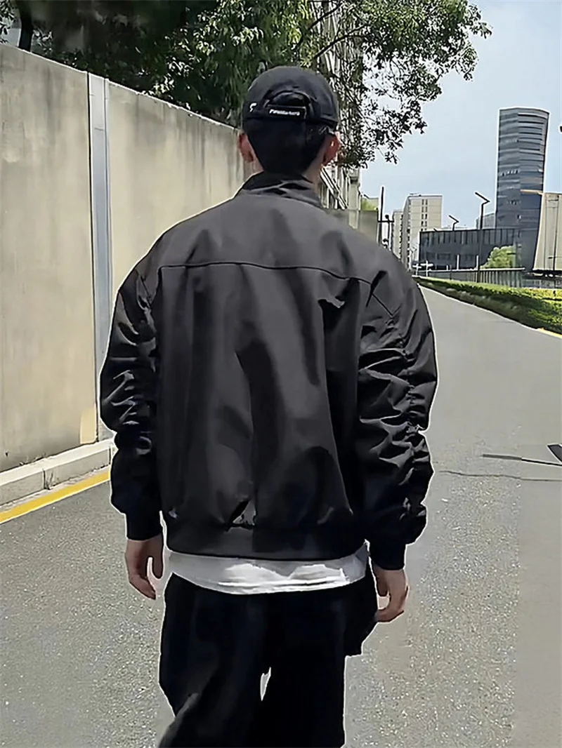 

American Sle Casual Loose Men's Jaet Autumn Winter Student Versatile Stand Collar Top Harlington Workwear Jaet Trendy