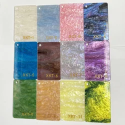 Acrylic Sheet for Hair Accessories, Plastic Board, Hairpin, Hibiscus Color, Water Pattern, 3mm Thickness, 2PCs