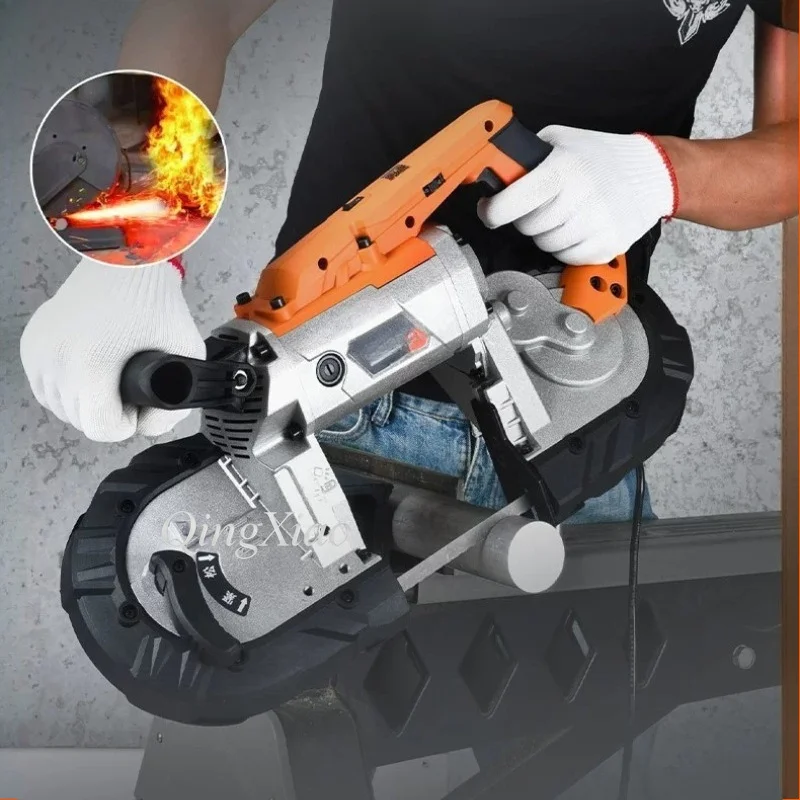 Small Portable Handheld Horizontal Band Saw Multifunctional Cutting Saw  Metal Aluminum Steel Wood Processing Construction Tool