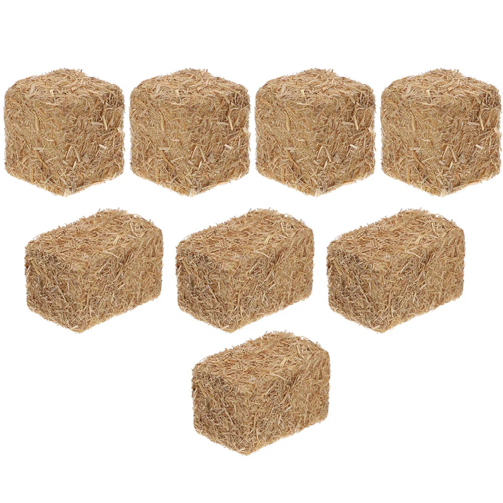 

8 Pcs Simulated Mini Haystack Decoration Fall outside DIY Accessories Garden Decorations Straw