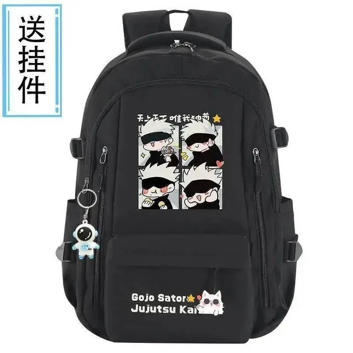 

Breathable Mesh Black White Jujutsu Kaisen Student School Bags Large Capacity Mochilas Backpacks Anime Game