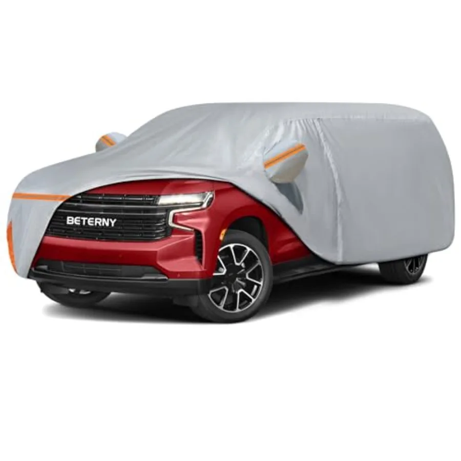 Waterproof Car Cover for 2007-2026 Chevy Suburban/Escalade ESV/Yukon XL: Polyester, Black, UV-resistant and dust-proof