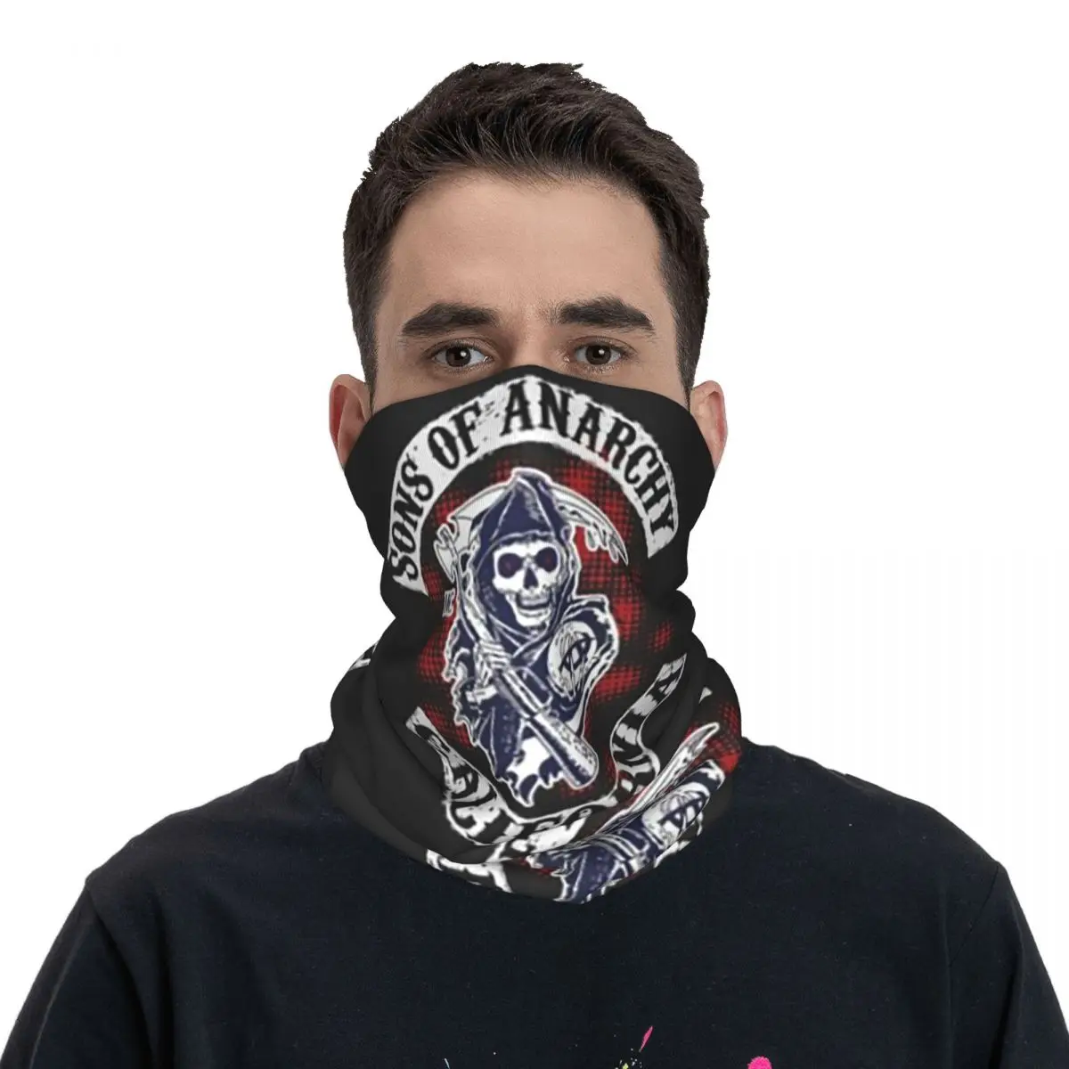 Máscara impressa respirável para homens e mulheres, lenço quente, bandana, polainas no pescoço, cachecol de ciclismo adulto, SOA Sons of Anarchy