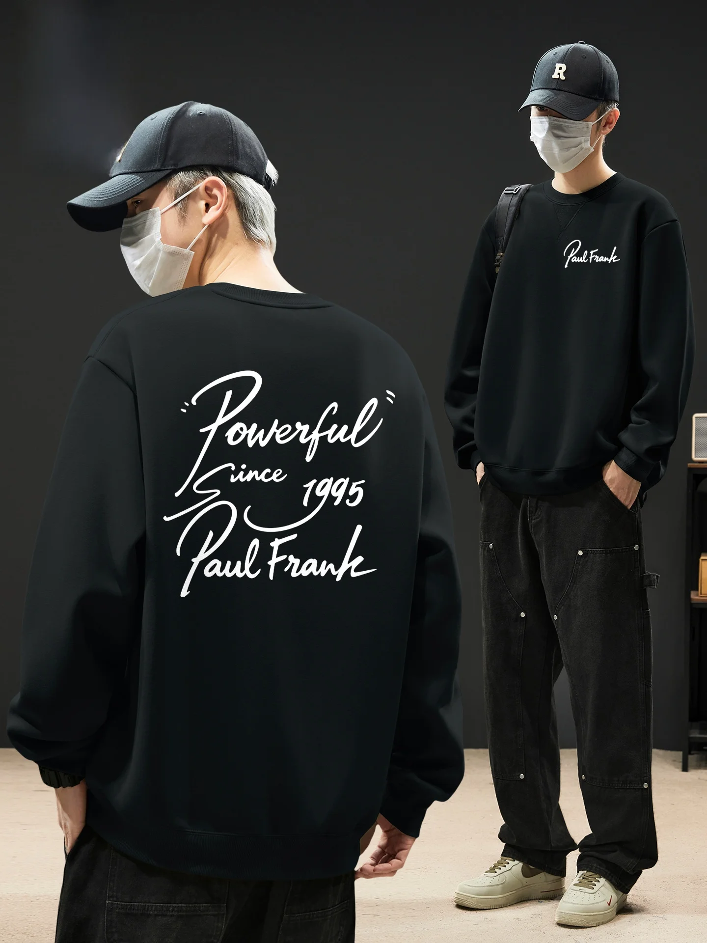 

M Bla Hoodie Spring Inner Wear round Ne Inverted e Large Mouth Monkey Faion Casual Comfortable