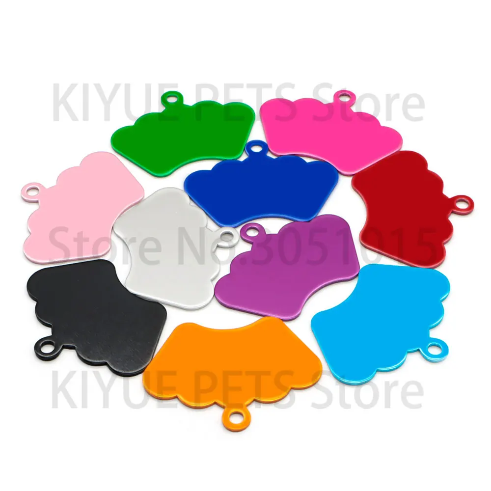 

Wholesale 100Pcs Name Personalized Dog Id Tag Pendant Keychain identity Card Nameplate Laser Engraving Aluminum Anodized Dog ID