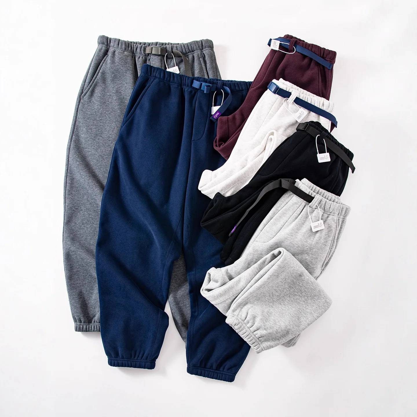 

Thickened Fleece Men's Sweatpants Loose Straight Leg Sporty Winter Warm Casual All-Match Trousers Straight Tube Pants