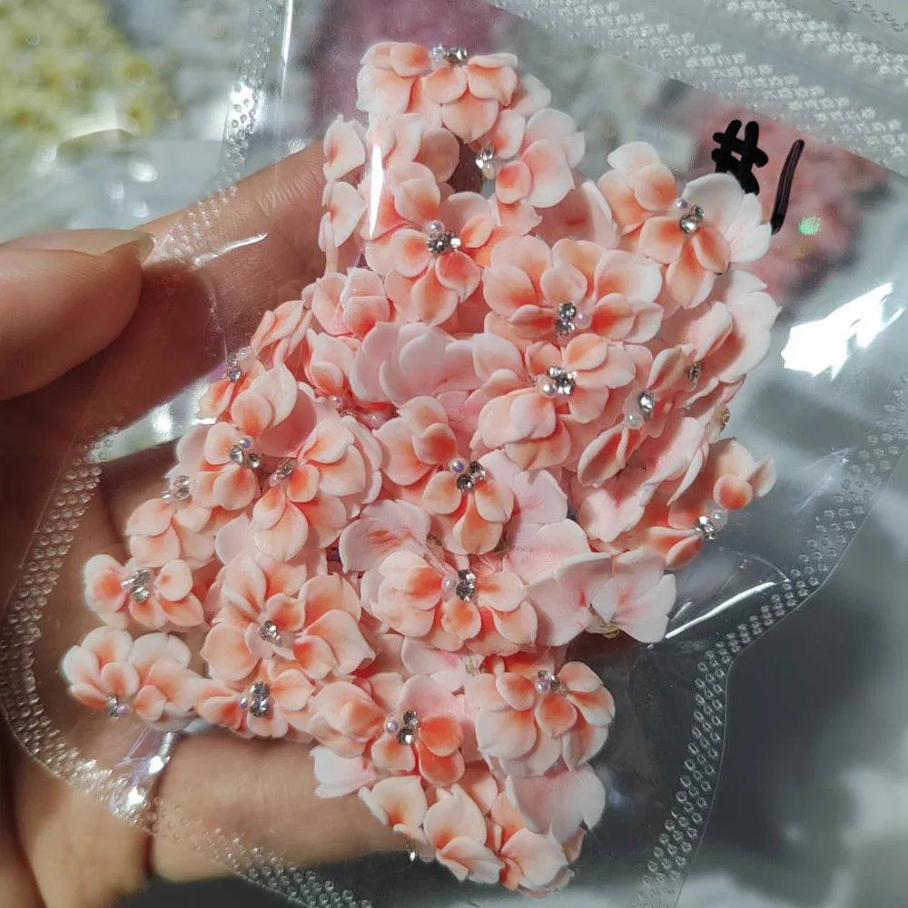 Handmade Acrylic Flower Nail Decoration Crafts 3D Carved Floret Part DIY Crafts Acrylic Flowers DIY Manicure Design Accessories