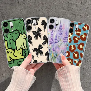 Pouzdro pro OPPO Reno 14F 14Pro s roztomilým pejskem a květinou, odolné proti pádu, minimalistické, průhledné, odolné proti pádu, pro OPPO Reno 14 Pro, Reno14F, kryt 8 nejlepší prodej roztomilý kryt na telefon OPPO - №8