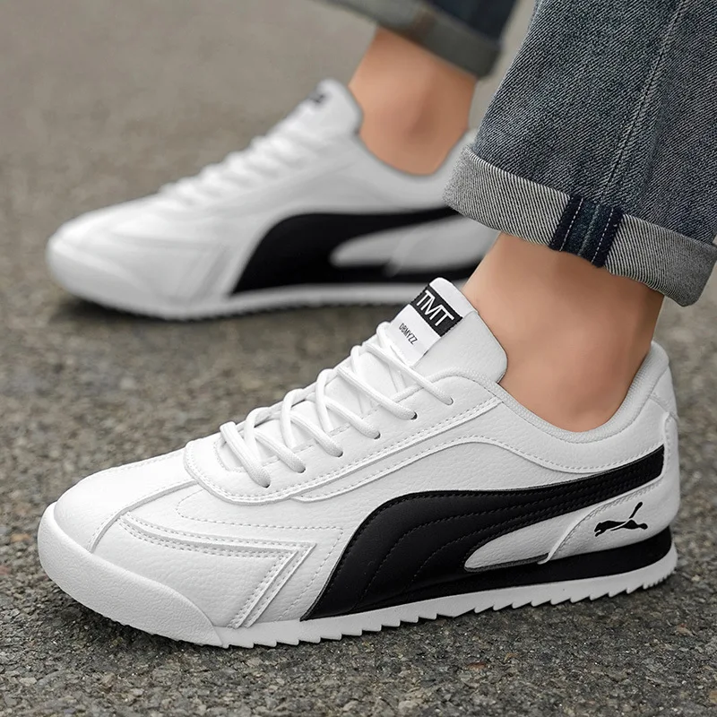 

New Autumn Winter Low Top Casual Shoes Men's Versatile Leather Surface Soft Bottom Trendy Shoes Breathable Sporty Flats