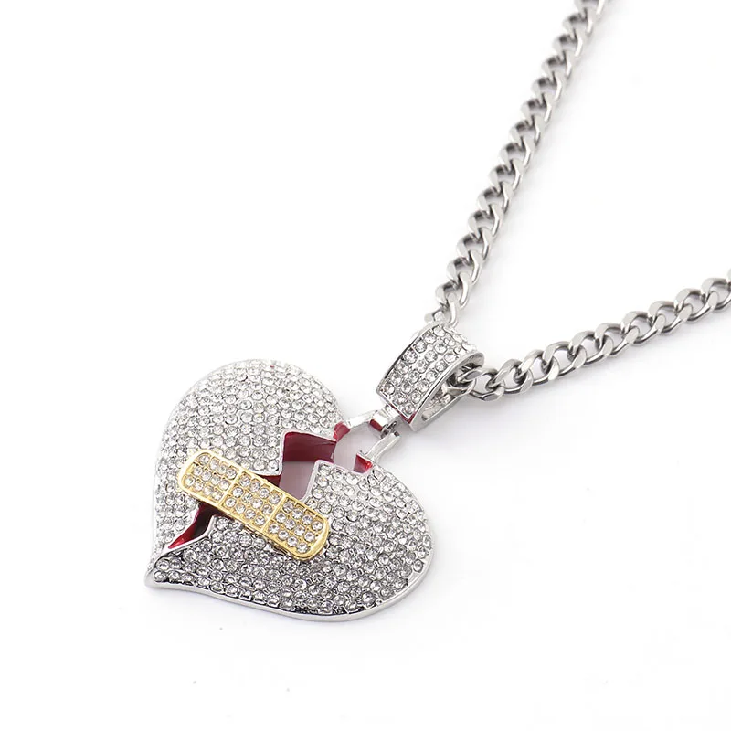 Sterling Silver 925 Jewellery Pendants Iced Out Cuban Chain With Pendant 925 Sterling Silver Heart Pendant Necklace