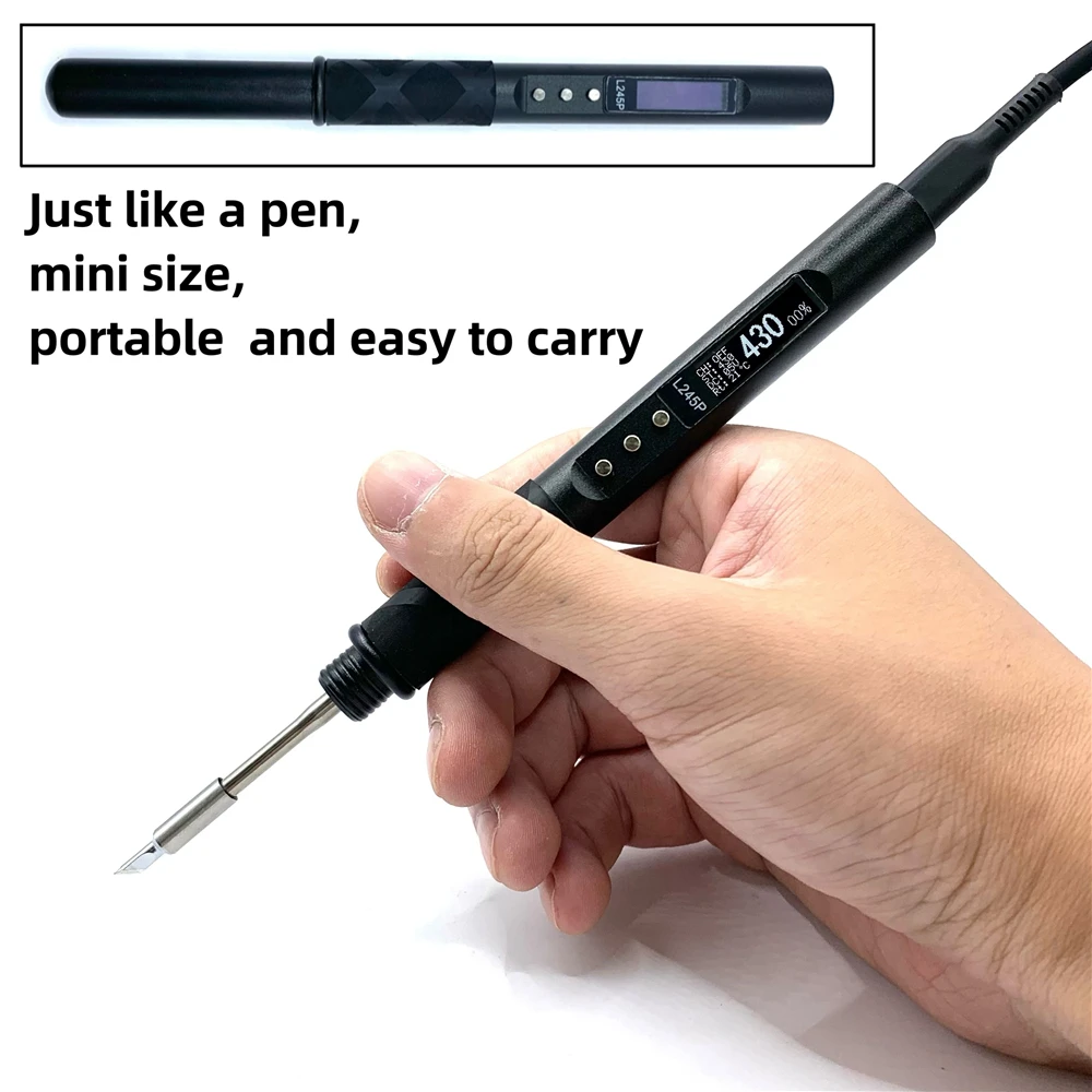 

L245P PD 65W DC 90W Soldering Pen Portable Electric Soldering Iron Aluminum Alloy CNC Shell Compatible for JBC245 L245