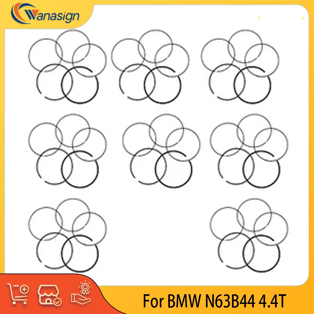 Piston Rings Set for BMW 4.4T L N63N S63N Engine Fit for F01 F02 F07 F10 F11 F15 F16 F85 F86 F90 G30 M5 M6 550i 4.4L STD - Engin