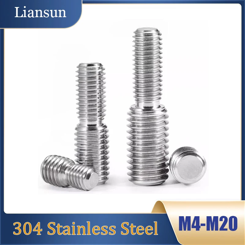 

304 Stainless Steel Thread Reducer Studs – M3-M16 to M4-M20 Adapter Screws for Industrial Use