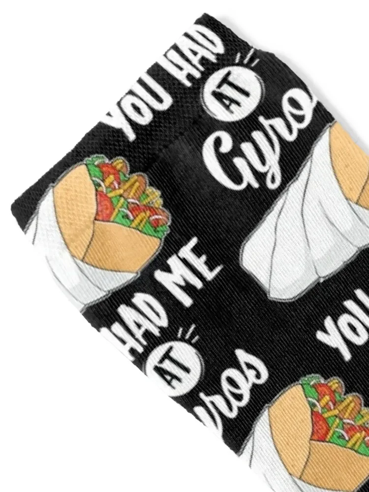 Funny You Had Me At Gyros Greek Food print Socks summer hip hop floral Stockings compression Mens Socks Women's