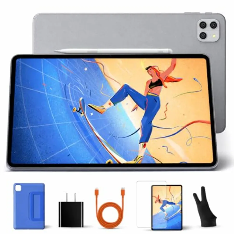 

12 Inch Android Tablet for Drawing Note Taking with Stylus and Case - IPS 2000x1200 Display 16GB RAM 256GB Storage WiFi 4G LTE
