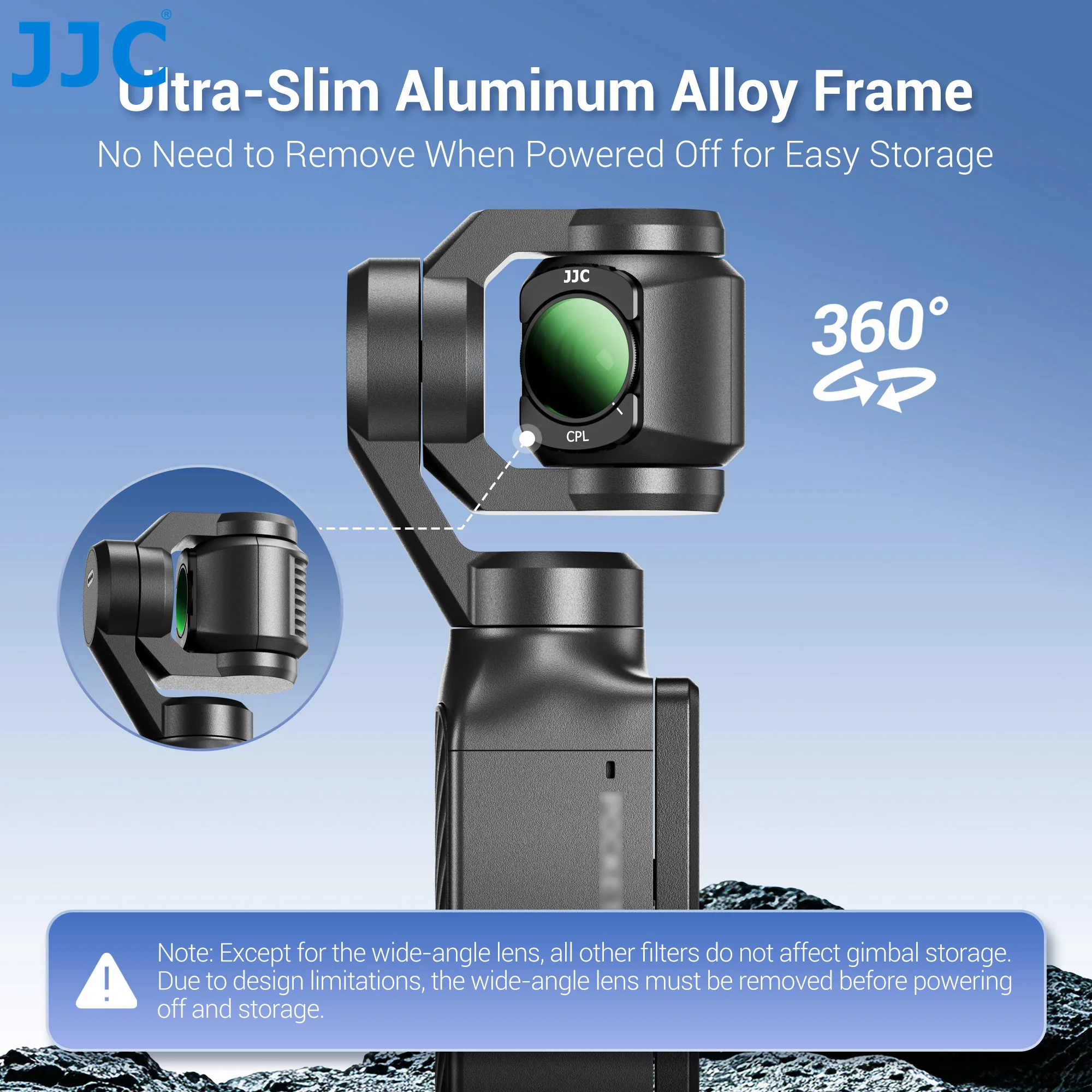 JJC F-P Serie Filter für DJI Osmo Pocket 4 3 Objektiv Magnetischer Filter 0,72x Weitwinkelobjektiv CPL UV-Filter ND2-32 Variabler Filter – Detail 6