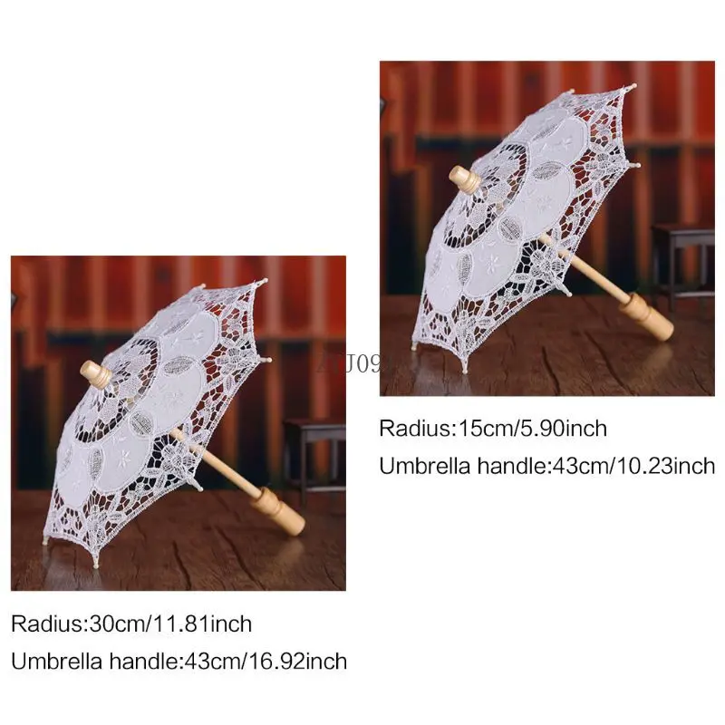 *المرأة دليل افتتاح الزفاف مظلة المظلة فستان من الدانتيل والتطريز