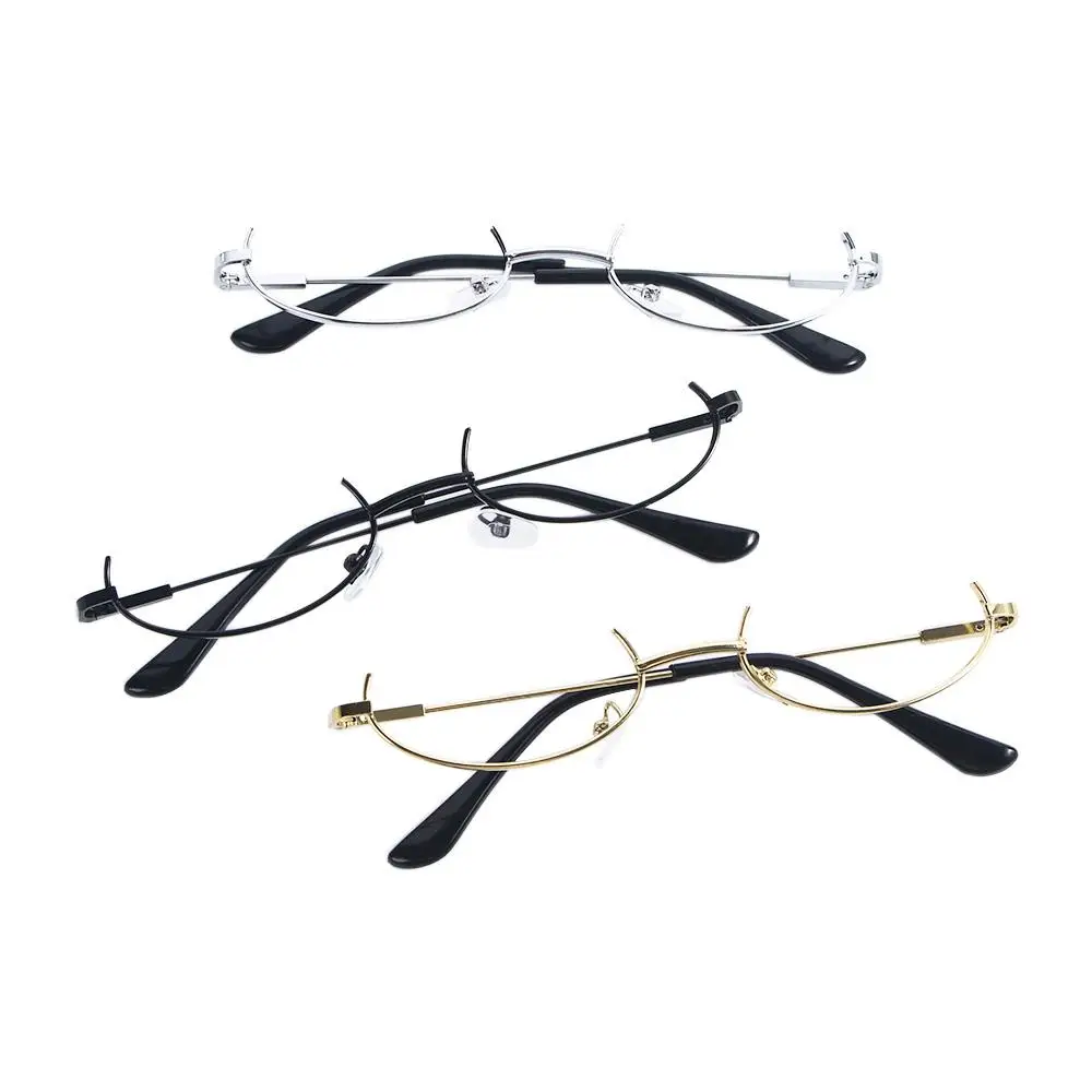 Eyewear Without Glasses Lens Female Male Oval Glasses Frame Photography Decoration Half Frames Glasses Frame Spectacle Frames