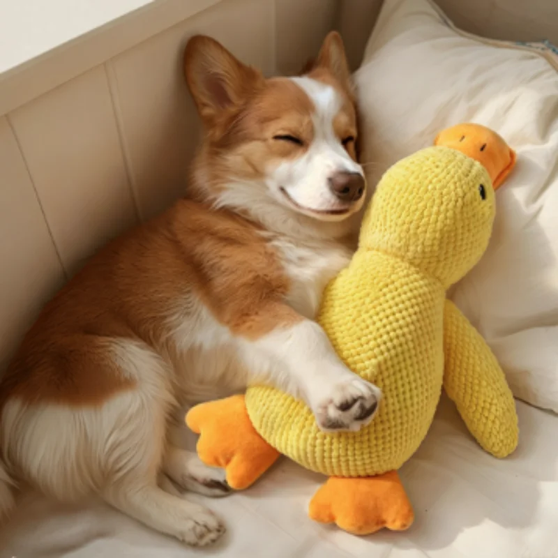 Duck Dog Toy Plush Chew Resistant Durable Dog Toy with Quacking Sound Teeth Grinding Relief Soft Companion for Small Large Dog