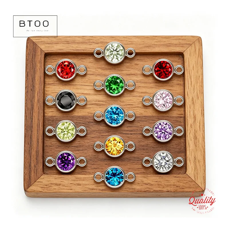 Colgante de Plata de Ley 925 con Piedra de Nacimiento de 4MM, Charm de Circonita AAA para Collar, Pendientes, Accesorios de Joyería DIY