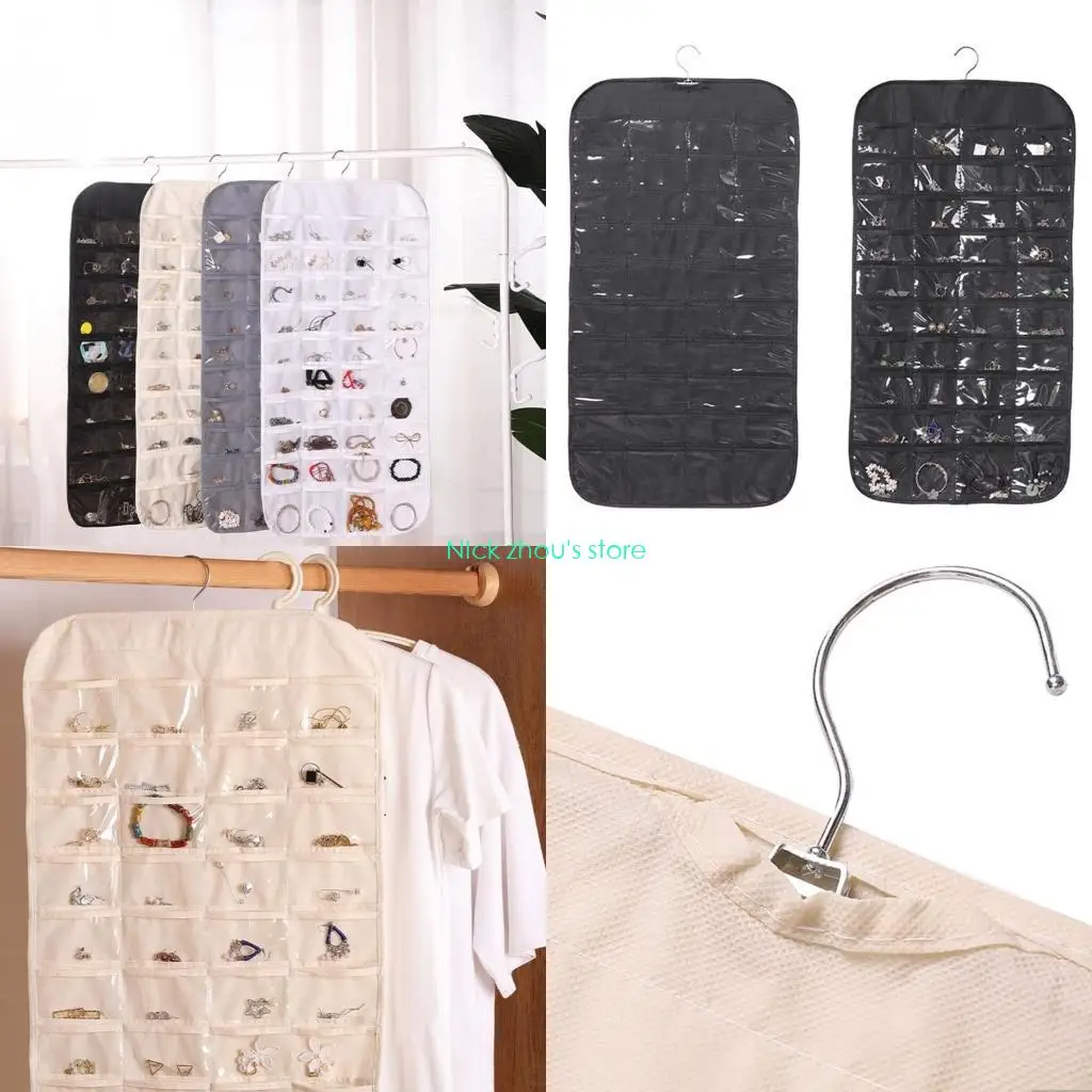 

E15E 80-grid Jewelry Storage Finishing Bag Sundry Storage Double-sided