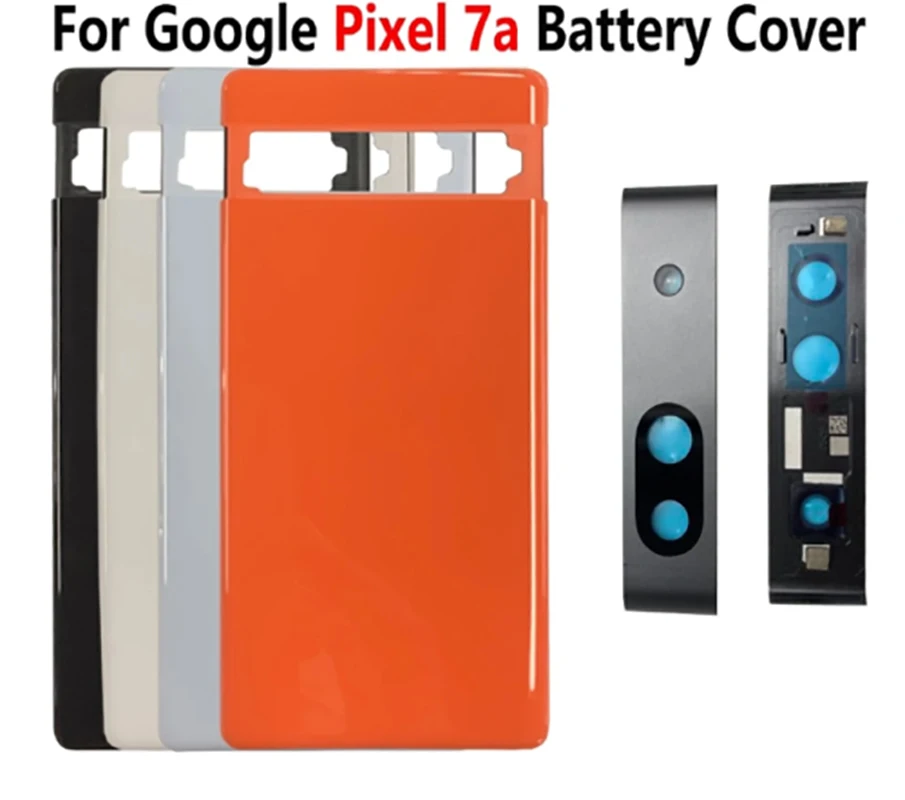 Battery door Rear Door  Back Cover  Housing Parts with Camera frame bezel Lens   for Google Pixel 7A